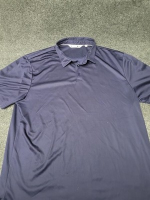 Black Clover Polo Shirt Mens 2XL Navy Blue Live Lucky Golf Performance Athletic