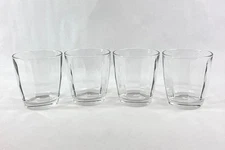 Lot of 4 Clear Glass Tumblers 3.5" Juice Cocktail Drinking Glasses Barware