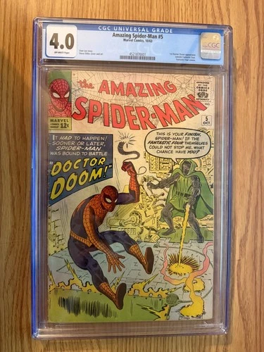 Amazing Spider-Man #5 - 1st Doom xover - CGC 4.0 - Off White - 1963