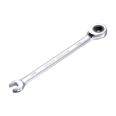 uxcell 1/4 Inch Ratcheting Combination Wrench SAE 72 Teeth 12 1/4'', Black