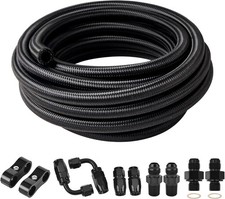 6AN Fuel Line Kit, Transmission Cooler Kit for 4L60E Black