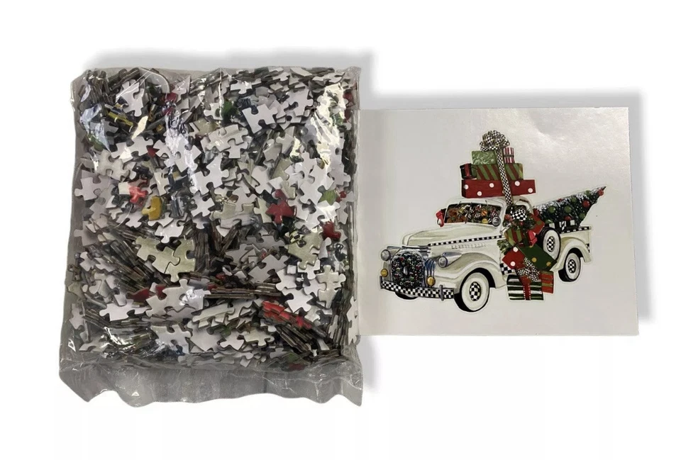MacKenzie-Childs Entrega Especial Navidad Camión 750 Piezas Rompecabezas en Forma - NUEVO Foto 2 de 3