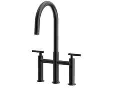 ARRISEA Bridge Kitchen Faucet with Pull Down Sprayer Matte Black High Arc 2...