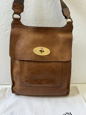 Mulberry Antony Large Brown Leather Satchel Messenger Crossbody Bag &Dust Bag