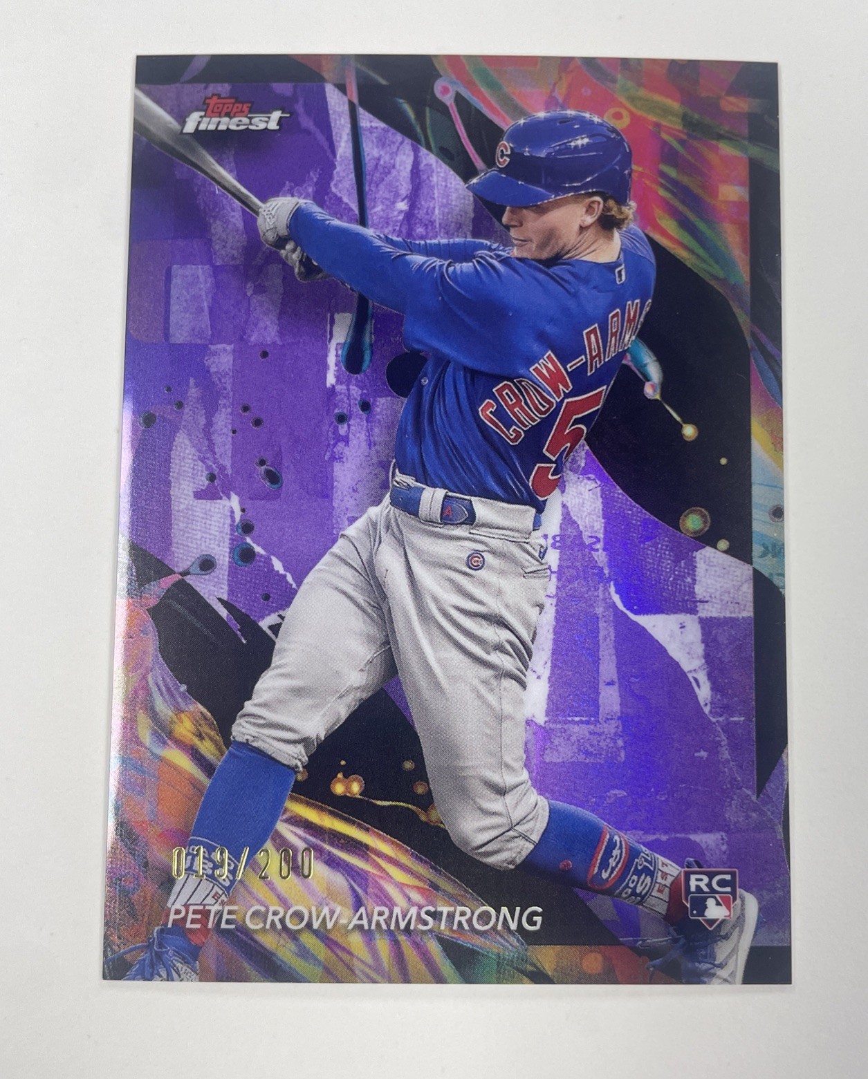 2024 Topps Finest Pete Crow-Armstrong #104 Purple Refractor /200 (RC) Hi Grade