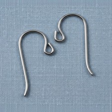 Niobium Ear Wires Gray: Hypoallergenic Small Loop French Hook 50-Pack