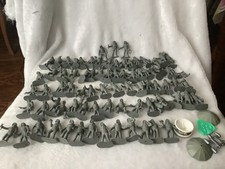 Lot of Plastic Gray Astronauts 2" Figures  Accessories Unknown Brand