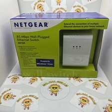 Single Netgear XE104 85 Mbps Powerline Wall Plugged 4-Port Ethernet Switch