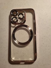 iPhone 14 Pro Magnetic pink Clear Full Coverage Case with Screen Protector