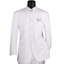 BIG  TALL Men's White 5-Button Classic-Fit Tuxedo w/ Banded Collar NWT