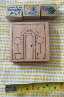 CREATE-IT HOME & HERZ & 3 SPRÜCHE HOLZRÜCKEN GUMMISTEMPEL BASTELAUFLÖSUNG