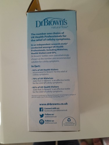 Dr Browns bottle options+ Anti-Colic Baby Feeding Natural Flow Wide 0m+ 270ml - Picture 4 of 5
