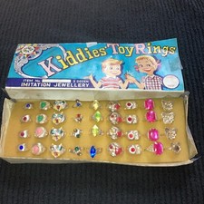 New Old Stock Cute Kids Rings  Lot Of 36  Box Is Very Damaged.