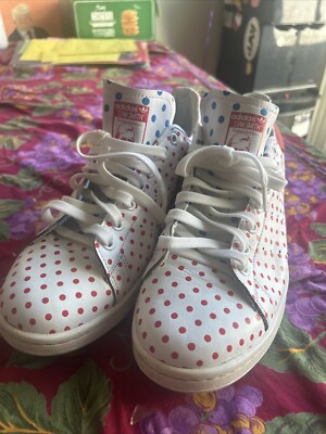 Adidas Stan Smith x Pharrell Small Polka Dot B25401 White Red Blue Mens Sz  12