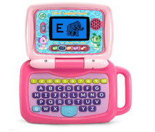 Pink Laptop Toy Kids Pretend Play Tablet Transform Keyboard ABC Numbers Kid Game