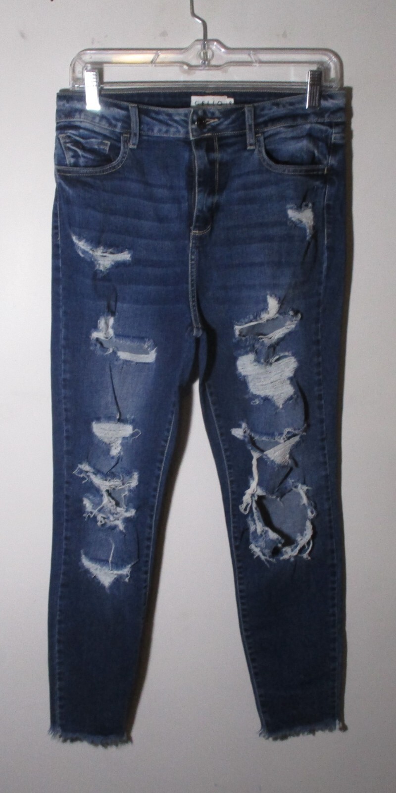 CELLO Blue Distressed Denim Jeans Size 9 NWOT