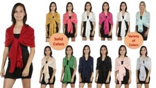Light Weight Chiffon Solid Colors Long Evening Wrap Pashmina Scarves