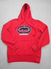VINTAGE Ecko Sweater Mens S Red Blue Rhino Hoodie Hooded Sweatshirt y2k 2000s
