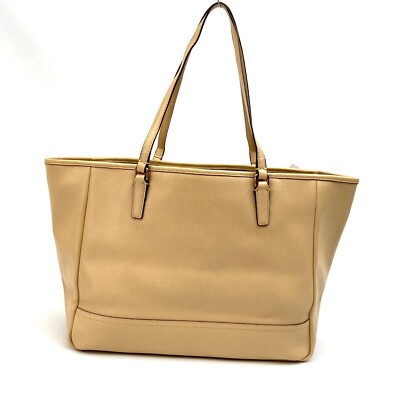 NWT Coach Saffiano Leather East West City Tote F23576 Tan | eBay