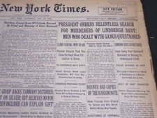1932 MAY 14 NEW YORK TIMES - SEARCH FOR MURDERES OF LINBERGH BABY - NT 6183