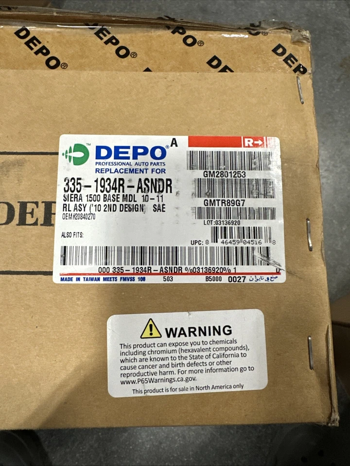 Tail Light RH/Pass Fits GMC Sierra 1500 Sierra 3500 HD DEPO 335-1934–ASNDR - Image 2 of 3