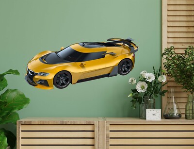 3D Gold Luxusauto M184 Auto Wallpaper Wandbild Poster Wandaufkleber Transport Zo