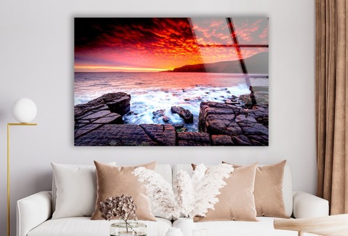 Arte de pared de vidrio rojo cielo por la noche - Imagen 6 de 10