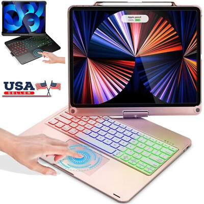 Touchpad Keyboard Rotate Case For Pro 10.9'' 12.9'' iPad 6/7/8/9/10th Gen Air 4 5