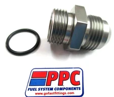 16 AN male flare  to 16 AN ORB O-RING BOSS FITTING SHOW POLISHED TITANIUM GRAY