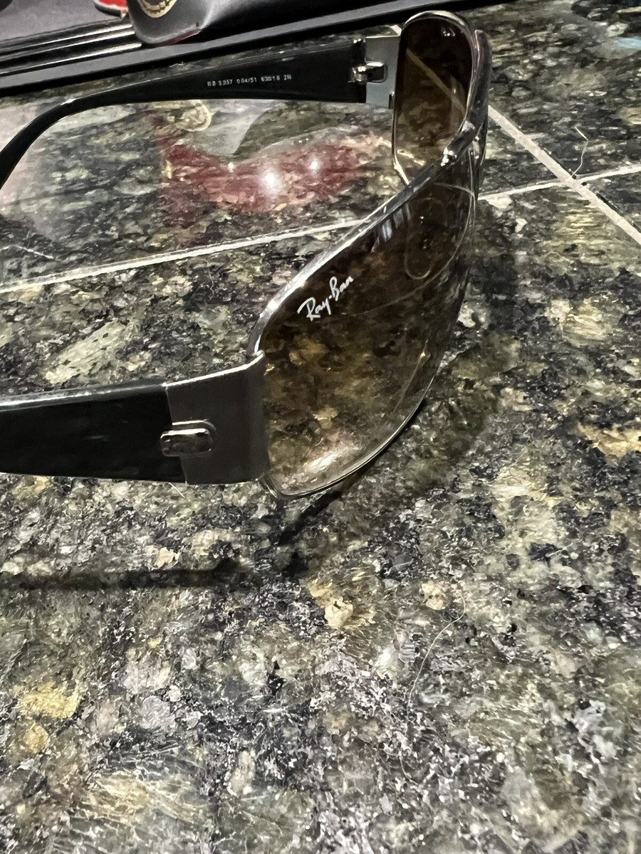 Ray様 Ray Ban RB 3357 004/51 Unisex Silver/BRN Polarized Sunglasses in