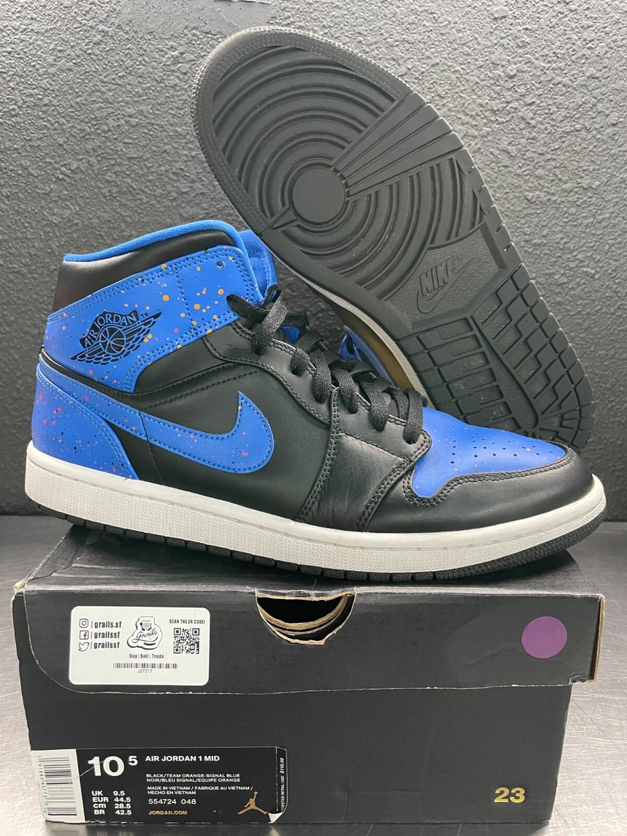 air jordan 1 mid royal paint splatter release date