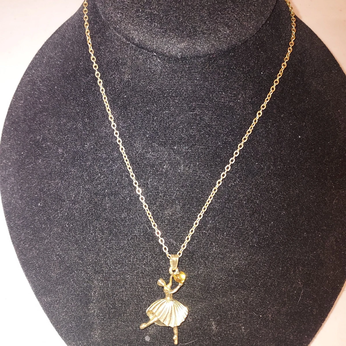 Avon Barbie Birthstone Ballerina Necklace November No Box