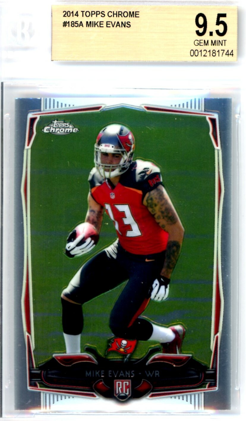 2014 TOPPS CHROME #185 MIKE EVANS ROOKIE  BGS 9.5 GEM MINT