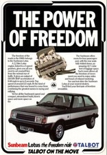 TALBOT SUNBEAM LOTUS SERIE-1 AMBASCIATA POSTER RETRÒ STAMPA CLASSICO ANNI 70 ANNUNCIO A3