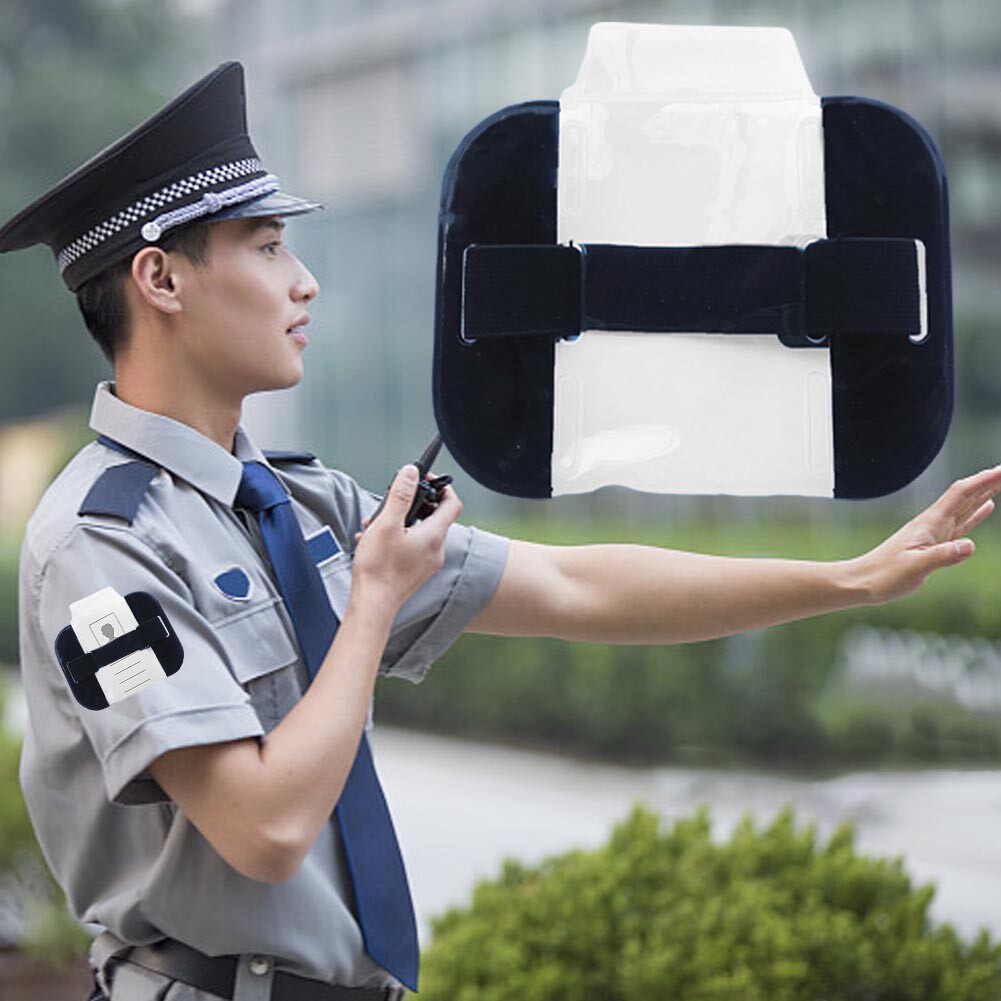 4pcs Black Factory Men Women Doorman Armband ID Badge Holder Security