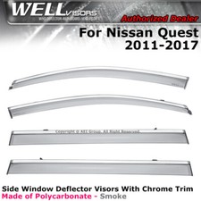 Wellvisors For Nissan Quest 2011-2017 Side Deflectors Windowow Visors Chrome