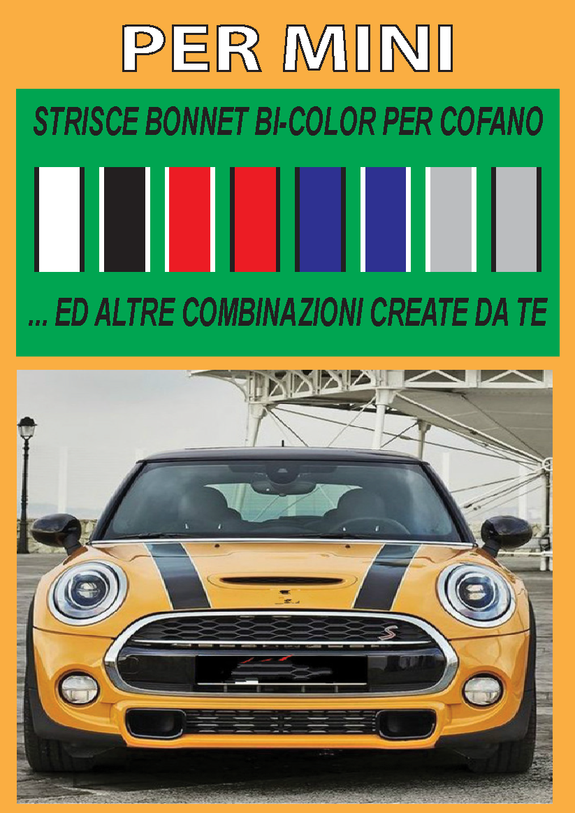 Grafica Auto Personalizzata Decalcomanie Strisce Racing Per MINI Cooper - Adesivi Vinile Per Cofano E Carrozzeria Adesivi Mini Cooper - Foto 13