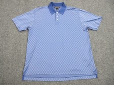 Brooks Brothers Polo Shirt Mens Large Blue Diamond Performance Preppy Casual