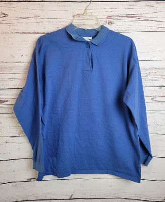 NWT VTG OshKosh B'gosh Blue Collared Long Sleeve Pullover Sweatshirt Men's Sz XL