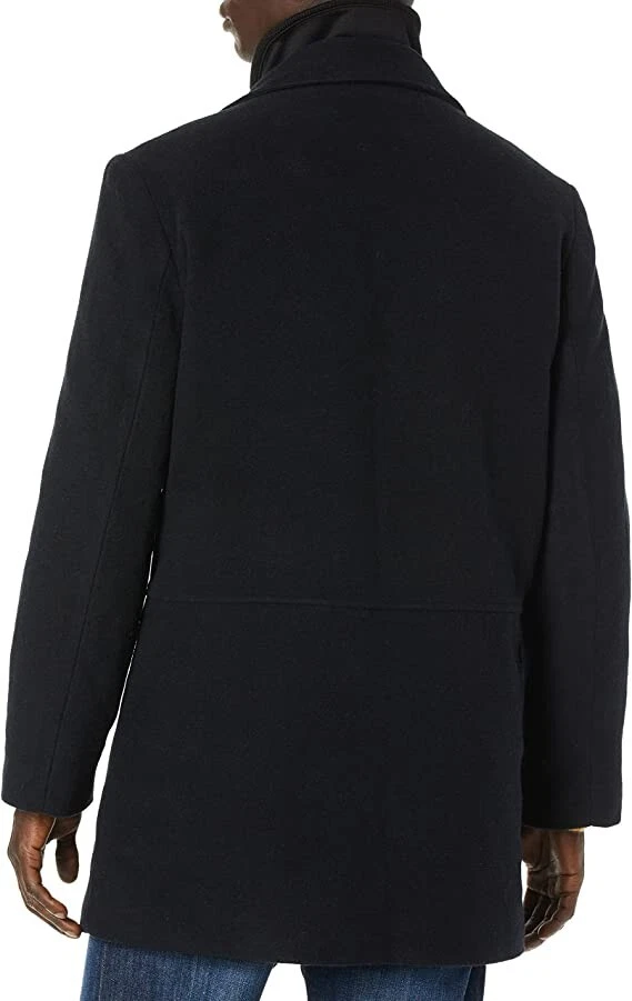 Chaqueta de invierno para hombre Calvin Klein mezcla de lana chaquetón talla 40 azul marino $595 BB398 NUEVA CON ETIQUETAS Foto 2 de 3