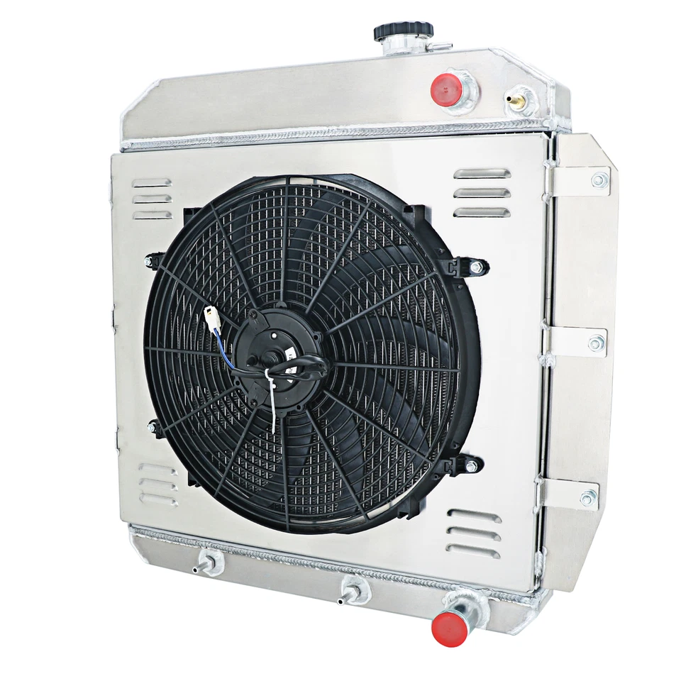 4 Row RADIATOR+SHROUD FAN Fit 1955-1959 CHEVROLET TRUCK PICKUP ENGINE LS SWAP - Image 3 of 4