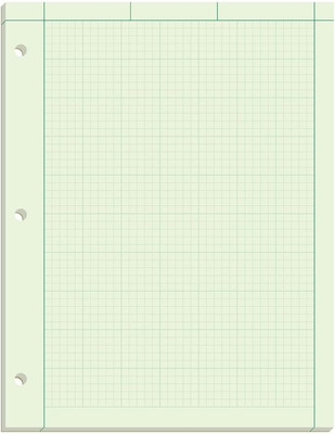 Engineering Computation Pad, 8-1/2'' X 11'', Glue Top, 5 X 5 Graph Rule on Back, G