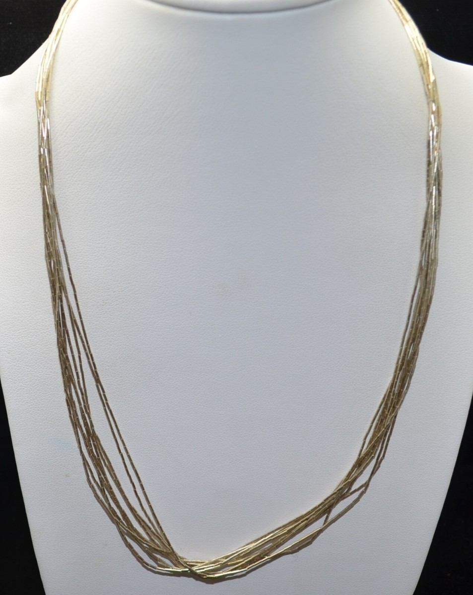 Sterling Silver Fancy Liquid Silver Necklace #FMW321 | eBay