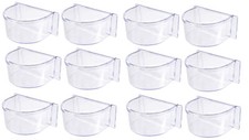 Lot of 12 Acrylic Clear Bird Cage Seed Water Feeding Feeder Plastic Cup