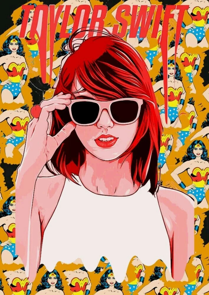 DEATH NYC ltd ed signed taylor swift art print 45x32cm wonder woman sunglasses