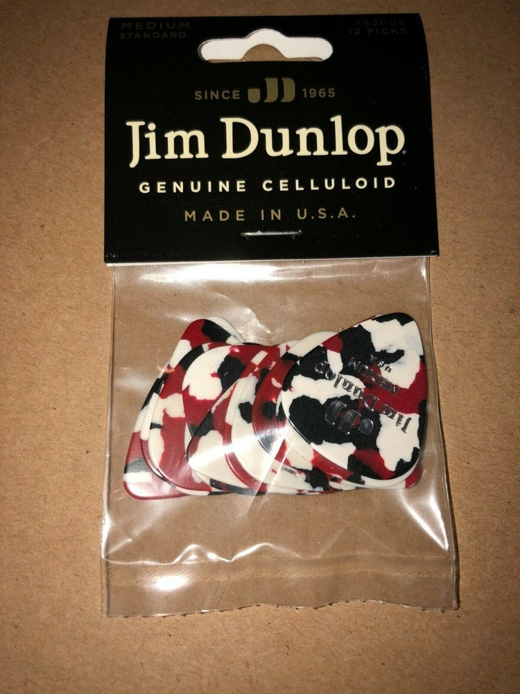 Dunlop 483P06MD Celluloid Classic Confetti Electric Guitar Picks 12-Pack (7275)