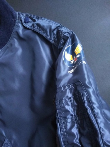 Vintage Bape REAL McCoy A Bathing Ape MA-1 Flight Bomber Jacket Bape Dark Navy M - Picture 11 of 12