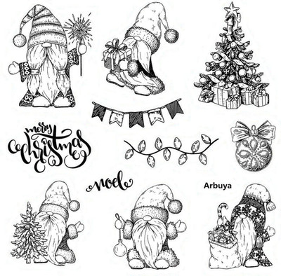 Frohe Weihnachten Zwerg Weihnachtsbaum Kugeln Klare Stempel für Karten machen De