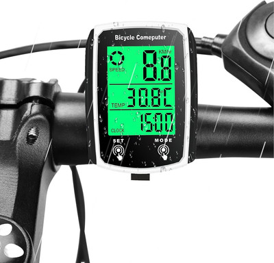 Bike Computer Universal 19 Functions IP54 Waterproof Bicycle Speedometer Odomete