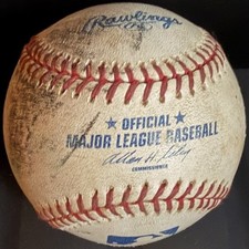 Athletics Oakland Coliseum MLB Bud Selig Baseball Game Used Foul Ball A’s